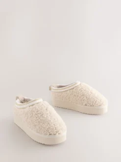 Chaussons mules Baker by Ted Baker Cream Borg douillets en peau de mouton