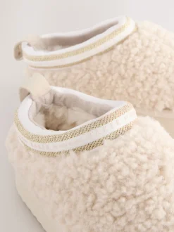 Chaussons mules Baker by Ted Baker Cream Borg douillets en peau de mouton