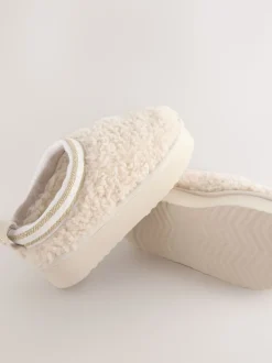 Chaussons mules Baker by Ted Baker Cream Borg douillets en peau de mouton