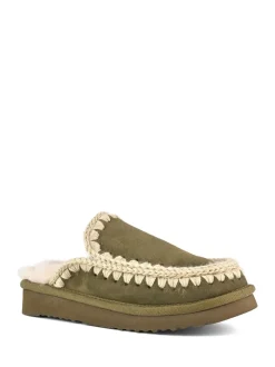 Chaussons mules Mou en daim Eskimo doublés en peau de mouton