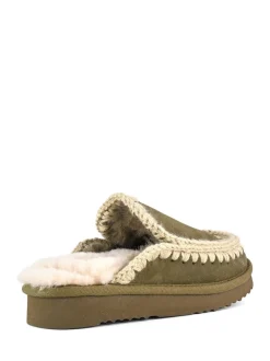 Chaussons mules Mou en daim Eskimo doublés en peau de mouton