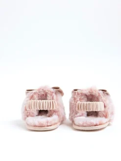 Chaussons River Island en fourrure à nœud glamour