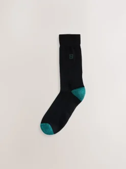 Chaussures à talons riches noires - Lot de 10 paires de chaussettes confortables rayées à semelle rembourrée