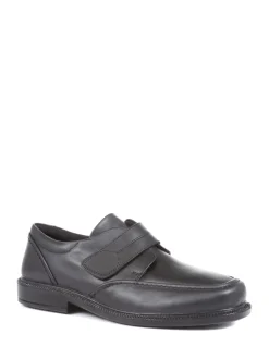 Chaussures Pavers en cuir Coupe ample Noir ajustable
