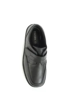 Chaussures Pavers en cuir Coupe ample Noir ajustable