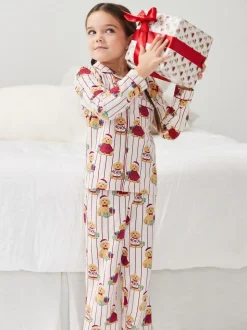 Chelsea Peers pyjama long imprimé chien Cotton Puce the Christmas Cockapoo