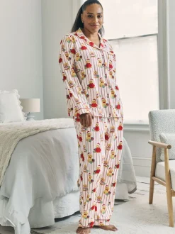 Chelsea Peers pyjama long imprimé chien Cotton Puce the Christmas Cockapoo