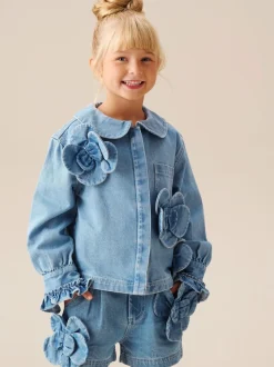 Chemise Angel & Rocket Eden Denim 3D à fleurs