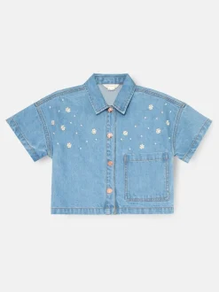 Chemise Angel & Rocket Zeta carrée en denim avec ornements