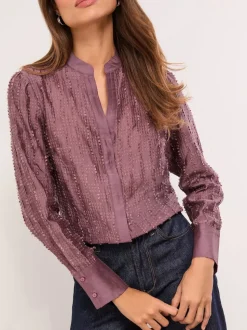 Chemise Lipsy boutonnée à détail en tissu dévoré