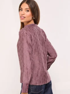 Chemise Lipsy boutonnée à détail en tissu dévoré