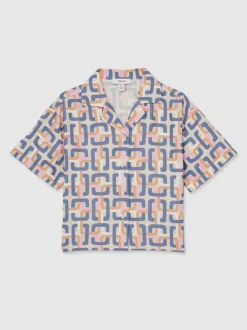 Chemise Reiss Eva à imprimé chaîne géométrique
