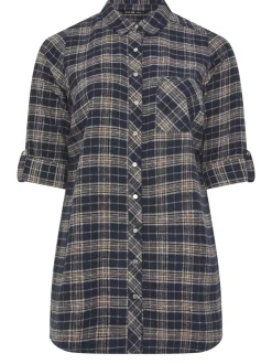 Chemise Yours Curve coupe boyfriend à carreaux