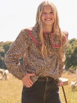 Chemisier Angel & Rocket Elle imprimé léopard à col volanté