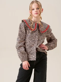 Chemisier Angel & Rocket Elle imprimé léopard à col volanté