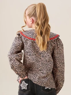Chemisier Angel & Rocket Elle imprimé léopard à col volanté