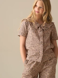 Chemisier Angel & Rocket Erika à col Cravate léopard