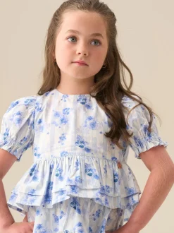 Chemisier Angel & Rocket Pia Fleuri détail cravate péplum