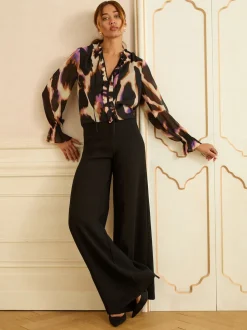 Chemisier Love & Roses manches longues à col cranté