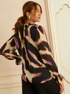 Chemisier Love & Roses manches longues à col cranté