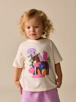 Cheval blanc écru - T-shirt Manches courtes (3mths-7yrs)