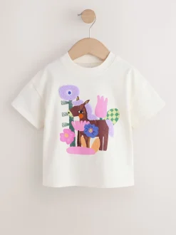Cheval blanc écru - T-shirt Manches courtes (3mths-7yrs)