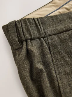 Chevrons kaki vert - Pantalon élégant en coton brossé coupe classique