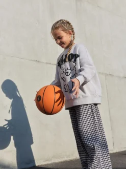 Chien gris/vichy - Ensemble Sweat-shirt et Pantalons Jambe large (3-16ans)