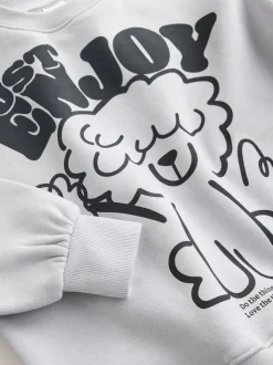 Chien gris/vichy - Ensemble Sweat-shirt et Pantalons Jambe large (3-16ans)