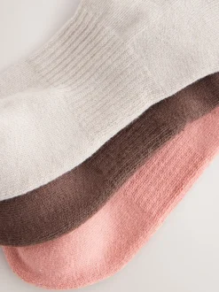 Choc/Neutre/Rose - Self. Chaussettes de cheville Cushion Sole Lounge 3 Pack