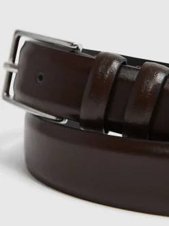 chocolat - Ceinture Reiss Dante en cuir lisse