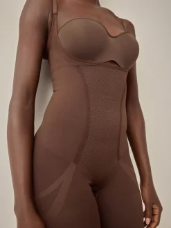 Chocolat Nude - Body gainant au ventre sans soutien-gorge