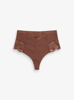 Chocolat Nude - Tongs taille haute légers et modelants pour le contrôle de l'abdomen 2 Pack