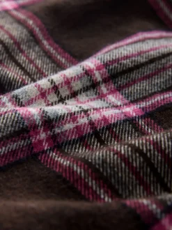 Chocolat/rose à carreaux - Mini Jupe