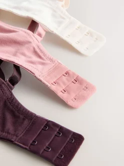 Chocolat/rose/crème - Lot de 3 soutiens-gorge en mélange de coton Ultimate Comfort