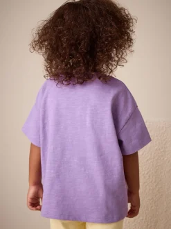 Citron violet - T-shirt brodé à manches courtes (3mois à7ans)