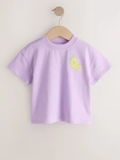 Citron violet - T-shirt brodé à manches courtes (3mois à7ans)