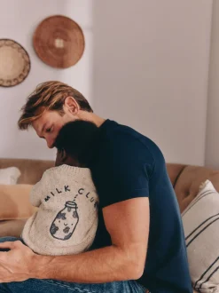 Club du lait naturel brodé - Cardigan Bébé