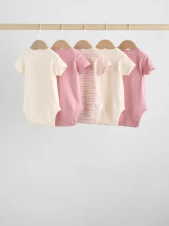 Coeur rose - Bébé Manches courtes Bodysuits 5 Pack