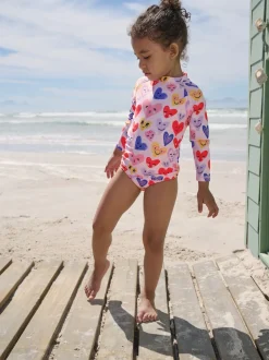 Coeur rose - Ensemble de bain Sunsafe à manches longues (3mois7ans)