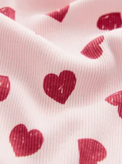 Coeur rose - Leggings évasés à côtes (3-16ans)