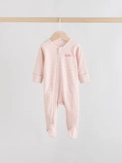 Coeur rose - Lot de 3 dors-bien bébé à fermeture éclair bidirectionnelle (0-2ans)