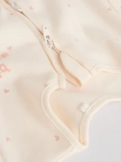 Coeur rose - Lot de 3 dors-bien bébé à fermeture éclair bidirectionnelle (0-2ans)