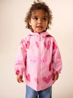Coeur rose - Veste Cagoule imprimée imperméable (3 mois-7 ans)
