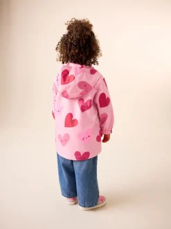 Coeur rose - Veste Cagoule imprimée imperméable (3 mois-7 ans)
