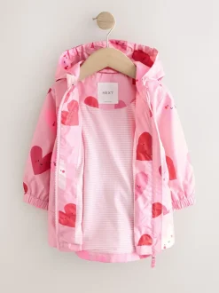 Coeur rose - Veste Cagoule imprimée imperméable (3 mois-7 ans)