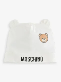 Coffret cadeau Moschino bébé avec chapeau et bavoir à logo avec coffret cadeau
