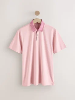 Col tissé rose / bleu / blanc - Polo en jersey Manches courtes 3 Pack