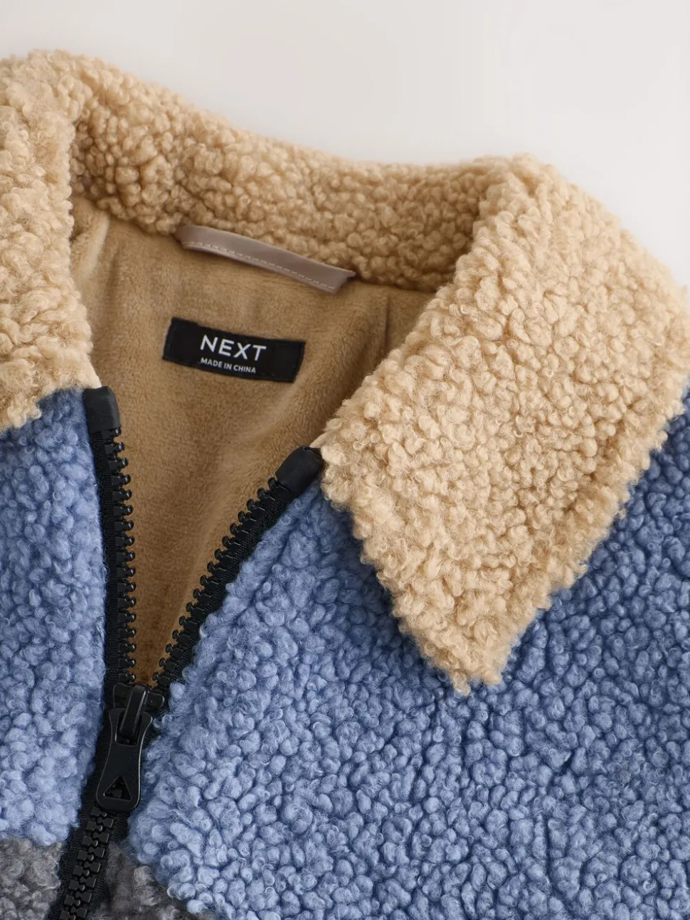 Color block anthracite/bleu/fauve - Borg Polaire Shacket (3mths-7yrs)