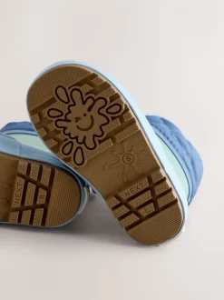 color block bleu - Bottes en caoutchouc thermique Thinsulate™ avec extrémité doublée